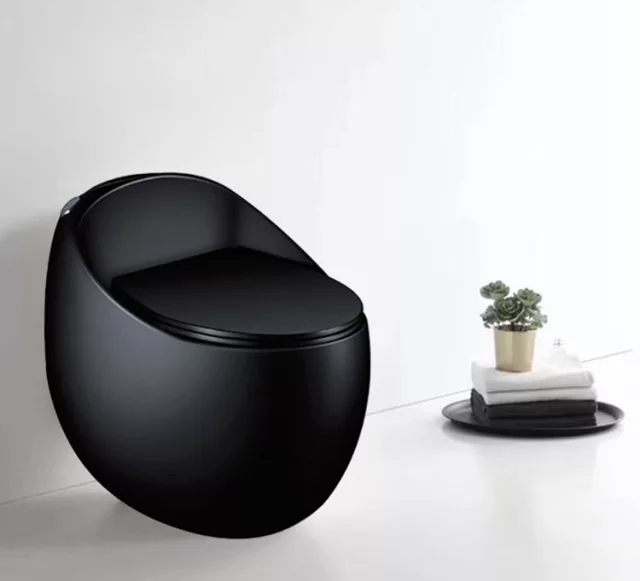 Egg Shape Toilet Bowl Black edition New Shaped Designs Sanitary ware bathroom WC one piece toilet Bathroom Accessories