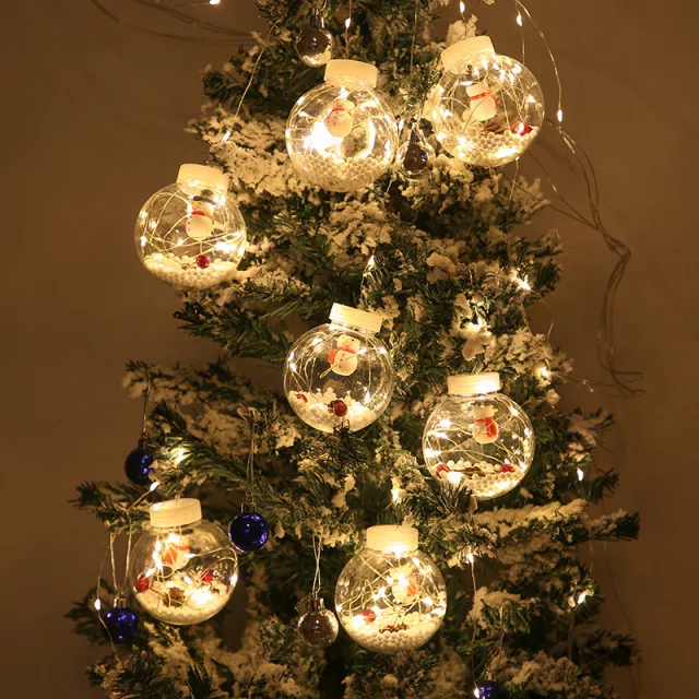 Weihnachtskugel-Lichterkette, LED-Weihnachtsbaumbeleuchtung, 10 Kugeln pro 4 Meter