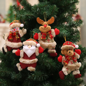 10 set Christmas Tree Dolls Snowman, Deer, Bear, Santa Clause 10pcs