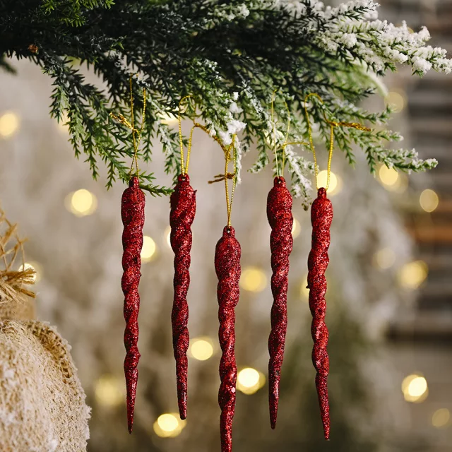 Glass Icle Ice Christmas Tree Decor 10pcs.