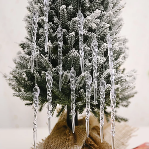 Glass Icle Ice Christmas Tree Decor 10pcs.