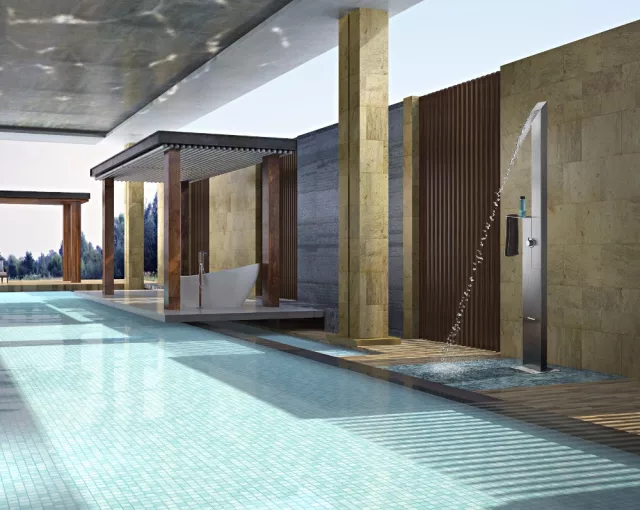 316 Stainless Steel Outdoor Shower Panel with Tray