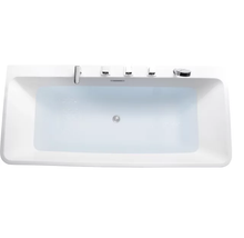 Lade das Bild in den Galerie-Viewer, White Acrylic solid Surface Bathtub With Built in Faucets
