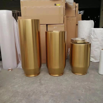 Luxury Gold Electroplating Flower Pots 304 stainless steel