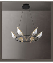 Cargar imagen en el visor de la galería, Acrylic 6 Birds Hanging Lights Led Electroplating

