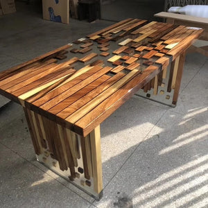 Walnut Wood Resin Table Home Equipment