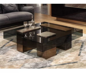 Tempered Glass Stainless steel Coffee Table 2 sizes