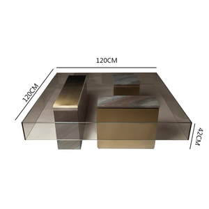 Tempered Glass Stainless steel Coffee Table 2 sizes