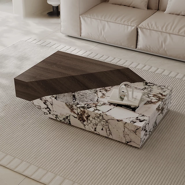 Italy Natural Marble Coffee Table European with Storage