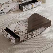 Lade das Bild in den Galerie-Viewer, Italy Natural Marble Coffee Table European with Storage
