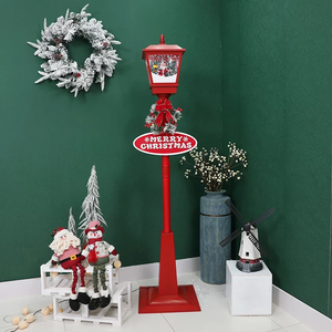 Christmas Decor with Music and Led lights Street Lamp Post