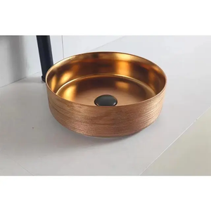 Rose Gold Round Wash Basin Sink Electroplated