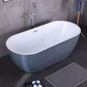 Freestanding Grey Acrylic Bathtub 170cm length