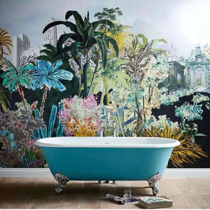 Blue green Acrylic Freestanding Bathtub