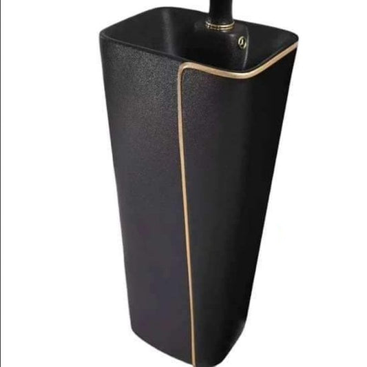 Stand alone Wash Basin Black and Gold and White and Gold Design Bathroom