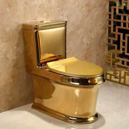 Bathroom furniture gold ceramic toilet bowl Tornado Flush