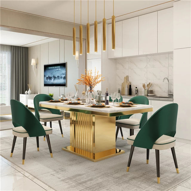 6 seater Stainless steel Dining Table set