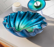 Cargar imagen en el visor de la galería, Solid Surface Glass Vessel Modern Fancy Pattern Colourful Vanity Sink Basins Wash Sanitary Bathroom
