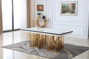Stainless steel gold or rose gold luxury Marble Table