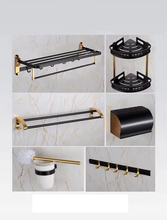 Load image into Gallery viewer, Aluminum bathroom accessories Black and Gold Luxury 6 PCS bathroom set - Bath Accessories Sanitary Hardware Set,
