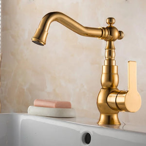 Gold Edition wash Basin Sink Faucet Deck