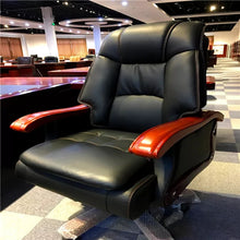 Cargar imagen en el visor de la galería, Genuine Leather Solid Wood Office Chair Luxury Edition
