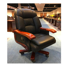 Cargar imagen en el visor de la galería, Genuine Leather Solid Wood Office Chair Luxury Edition
