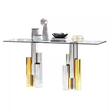 Load image into Gallery viewer, Console Table Glass Top Stainless steel
