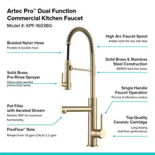 Load image into Gallery viewer, High Arch Kitchen Faucet Gold Matte Faucet Brass Electroplated
