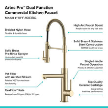 Cargar imagen en el visor de la galería, High Arch Kitchen Faucet Gold Matte Faucet Brass Electroplated
