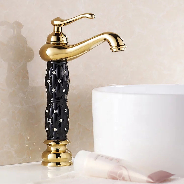 Gold Black Diamond Electroplating Faucet