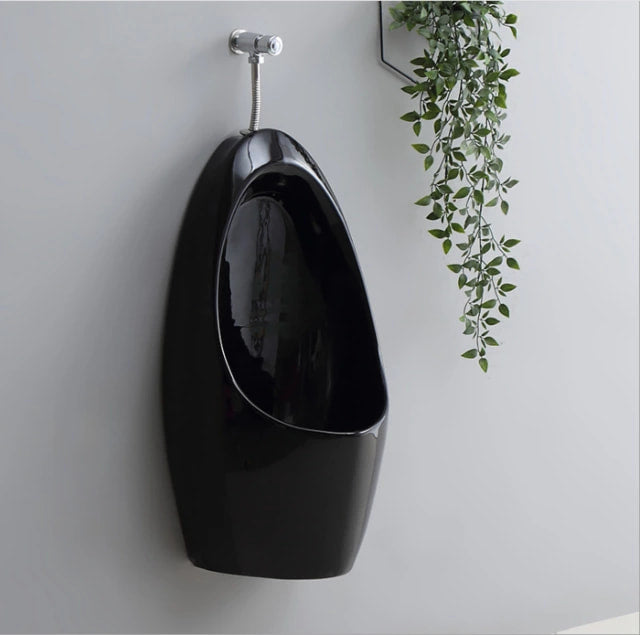Mens Urinal Luxury Black Edition Toilet Manual