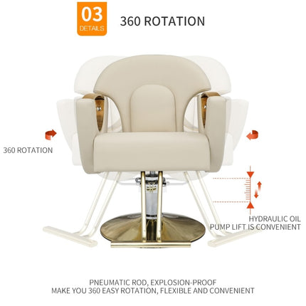 Stainless steel 360 degree rotatable chair for Salon