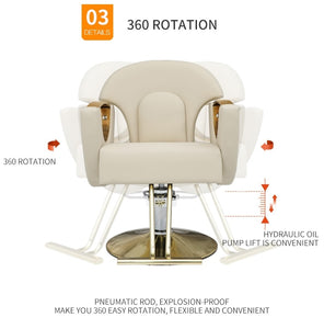 Stainless steel 360 degree rotatable chair for Salon