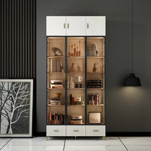 Load image into Gallery viewer, Book Shelf Cabinet with Built in Led Lights 5mm Door Tempered Glass
