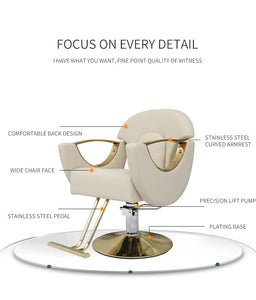 Stainless steel 360 degree rotatable chair for Salon