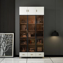 Load image into Gallery viewer, Book Shelf Cabinet with Built in Led Lights 5mm Door Tempered Glass
