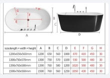 Load image into Gallery viewer, European design Black Solid Surface Bathtub Acrylic bathroom
