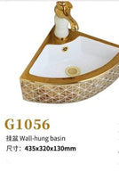 Загрузить изображение в средство просмотра галереи, Luxury Wall hanging Basin Ceramic Pattern Gold Electroplating
