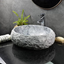 Load image into Gallery viewer, Natural Marble Stone Luxury Wash Basin with pop up drainer
