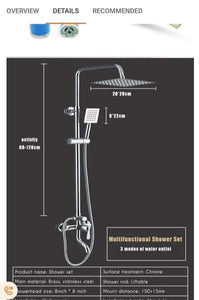 Rainfall Shower White Head Square Set