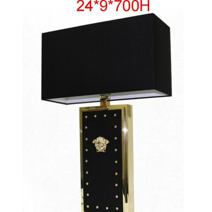 Luxury Versace Black Gold and White Gold Table Top Lamp for Home Decor