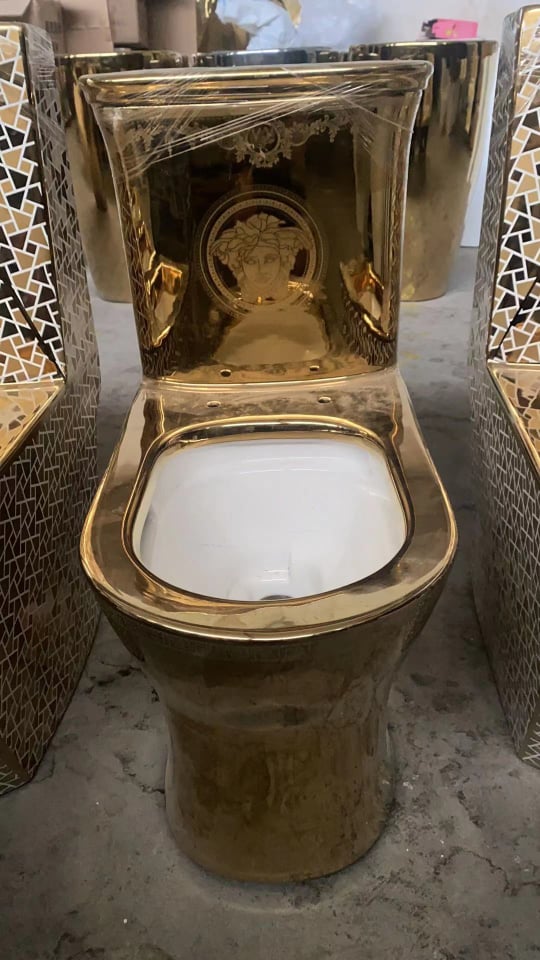 Bathroom Versace Gold Toilet Electroplating Ceramic