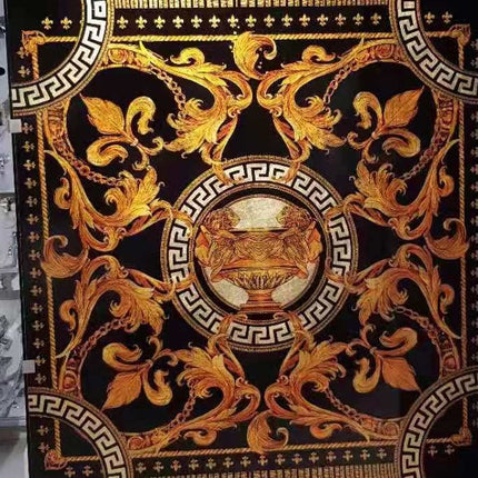 Dalles de moquette Versace Édition Noir et Or 120 cm x 120 cm