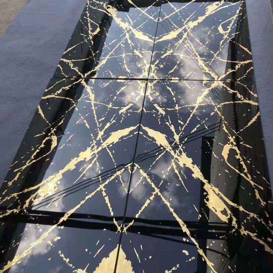 120cm by 60cm Luxury Tiles Black and Gold 2pcs