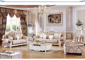 Italian Luxury Sofa furniture Fabric and solid wood materials