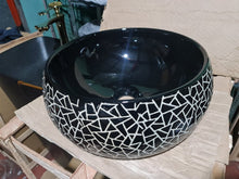 Load image into Gallery viewer, Black ceramic bathroom accessories wash basin
