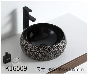 Black ceramic bathroom accessories wash basin
