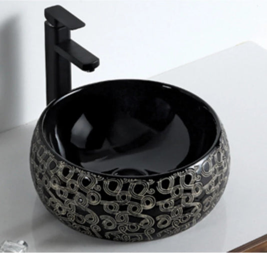 Black Porcelain bathroom accessories wash basin