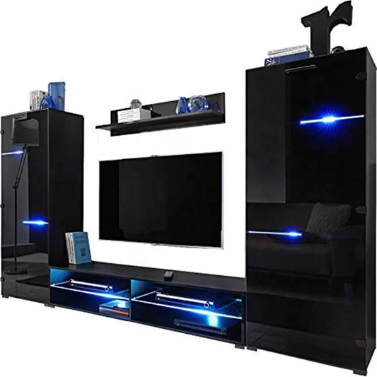 Great Living Room Furniture Combo - High Gloss Fronts - Freestanding Storage Units - TV Unit Cabinet Modern